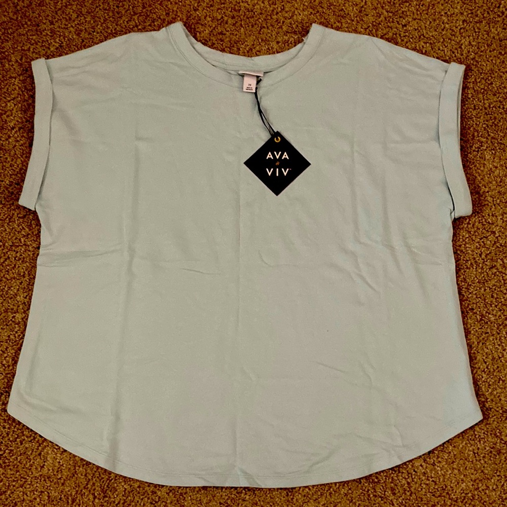 Sleeveless aqua t-shirt